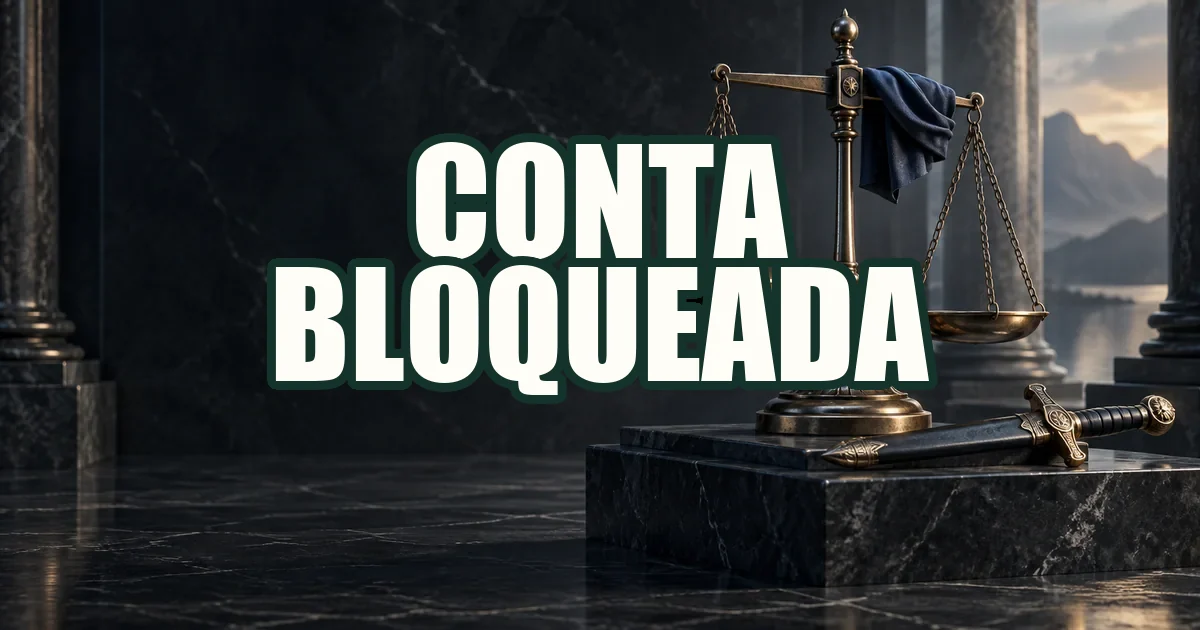 Balança de bronze e espada sobre mármore escuro, metáfora de disputa com a bet autorizada