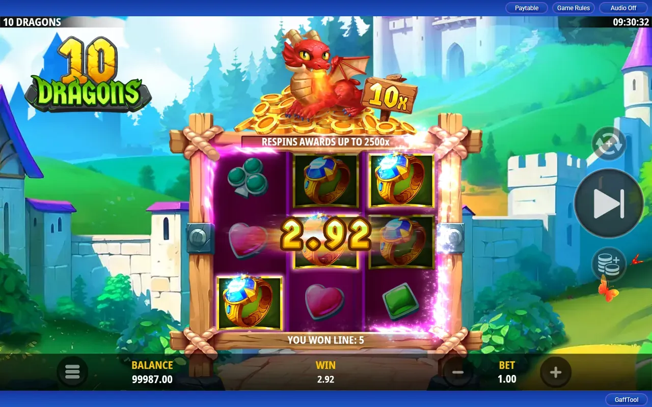 Linha premiada no jogo base