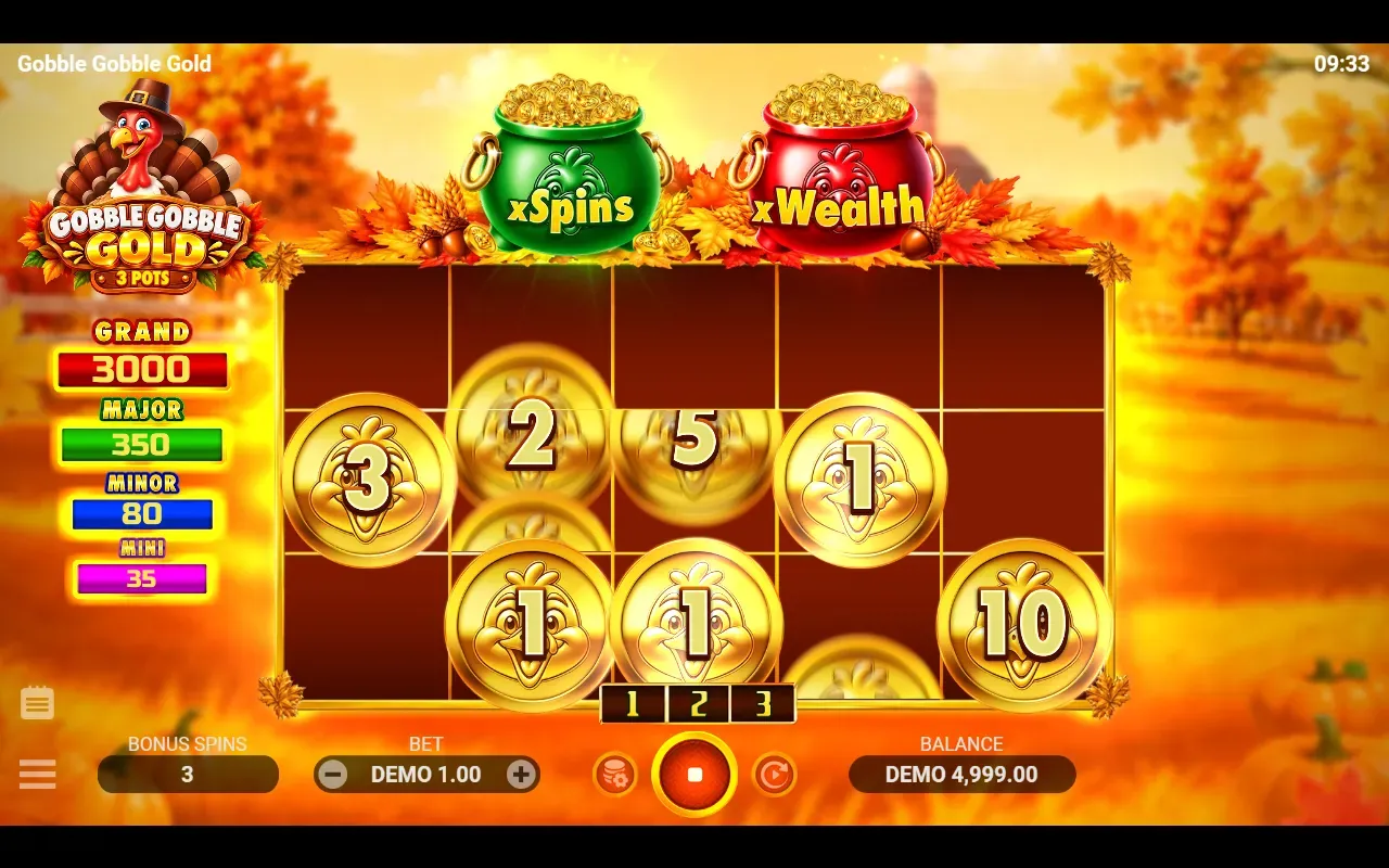 Moedas presas no Bonus Game