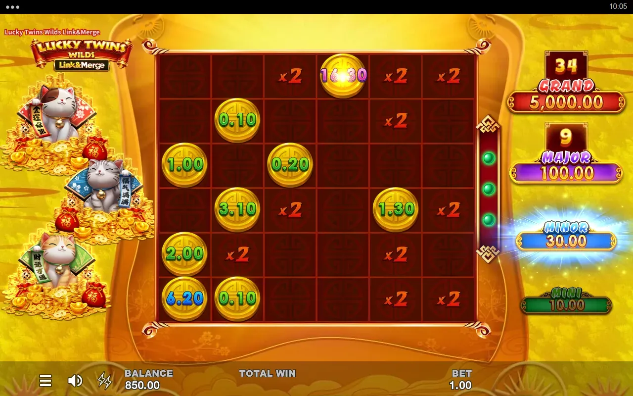 Link & Merge com escada de jackpots
