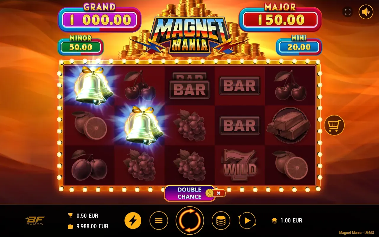 Dois sinos pagam no Magnet Mania