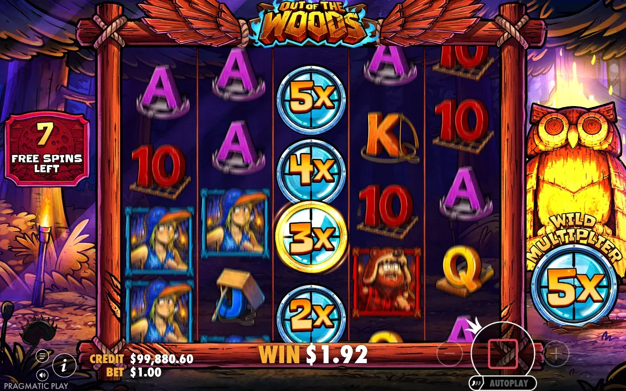 Stack de Wild Multiplicador com borda dourada nos giros grátis