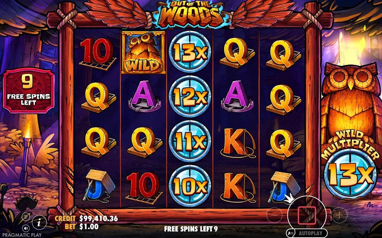Primeiro stack dos Super Free Spins, de 10x a 13x