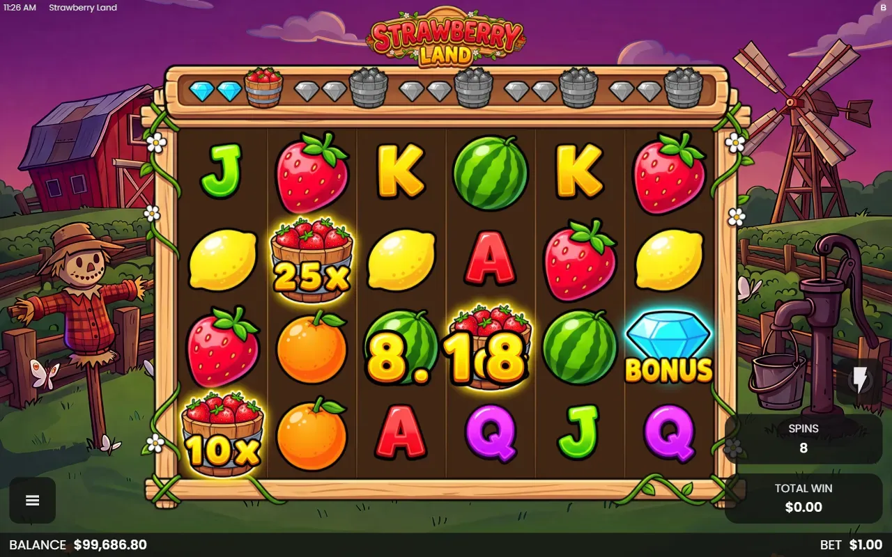 Wilds pegajosos da Strawberry Bonanza